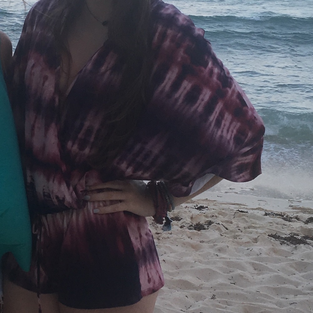 Purple tye dye romper